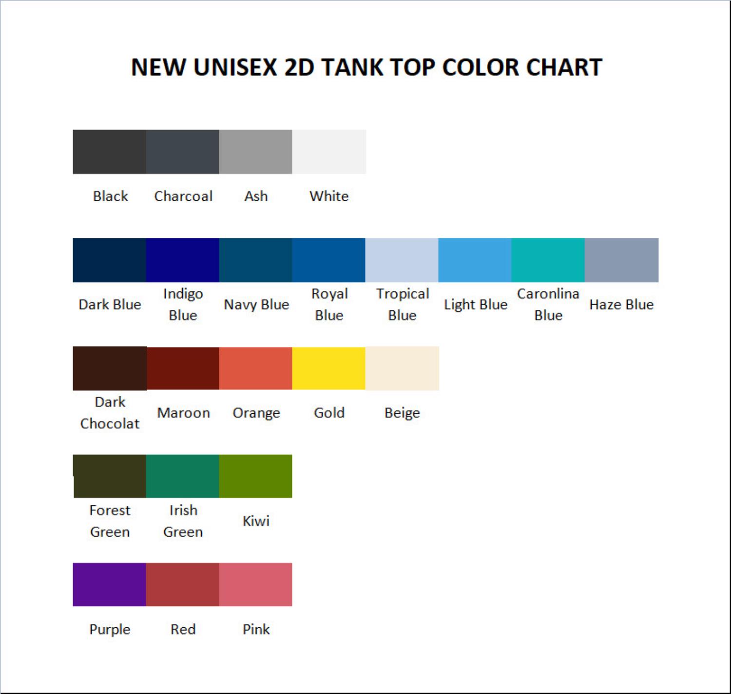 tank top color chart tank top color chart - Subnautica Merch